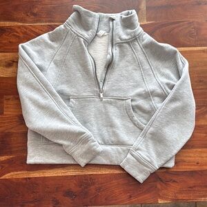 Gray Quarter-Zip Pullover Sweatshirt